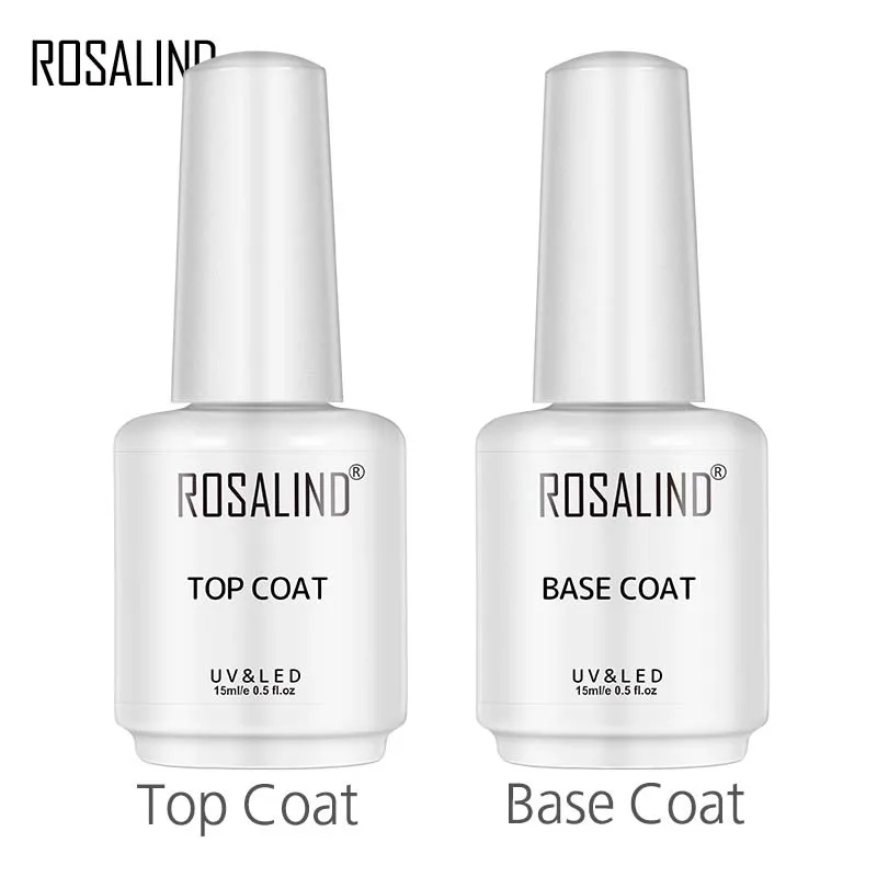 

Rosalind 15ml/7ml Base Coat Top Coat Nail Gel Polish Enhancer For Varnish Semi Permanent Soak Off Nail Gel UV LED Nail Art Tool