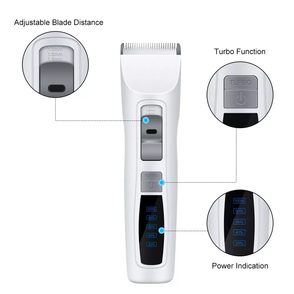 

Триммер для домашних животных Машинка для стрижки волос с цифровым дисплеем перезаряжаемая машинка для стрижки собак бритва 2 в 1 расческа д...
