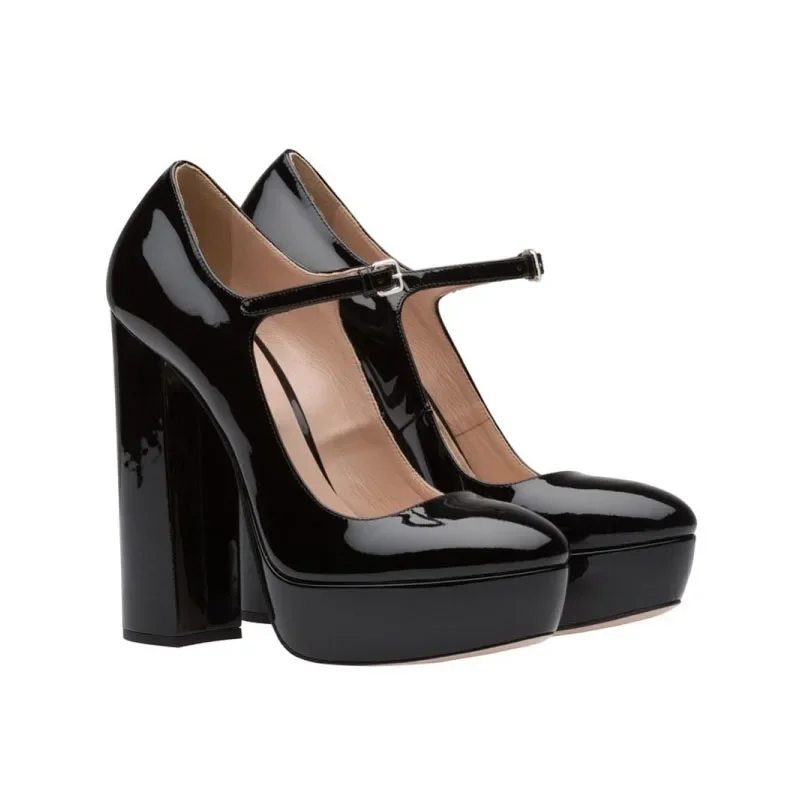 Arden Furtado Туфли Мэри Джейн из лакированной кожи с круглым носком элегантные