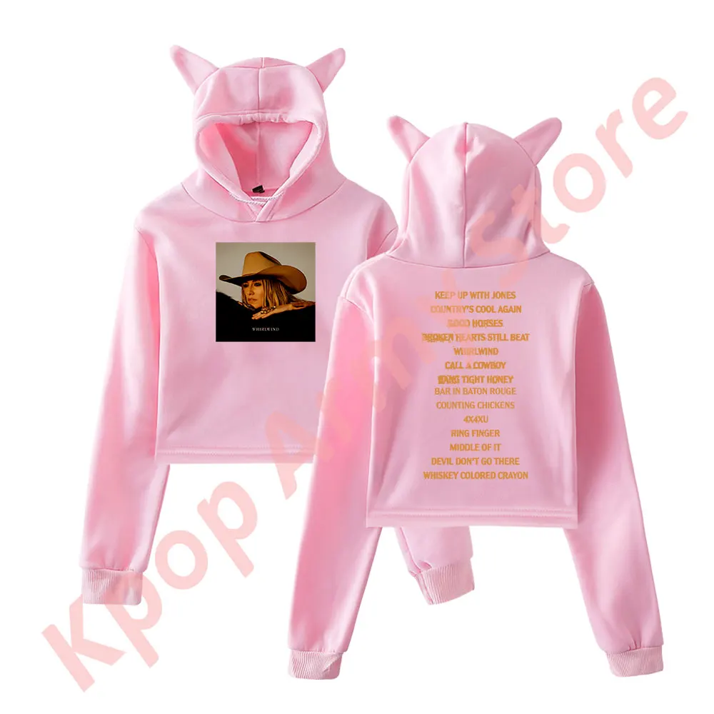 Lainey Wilson Whirlwind Tracklist Merch Pullover Female Cat Ears Hoodie Long Sleeve Top Women's Clothes