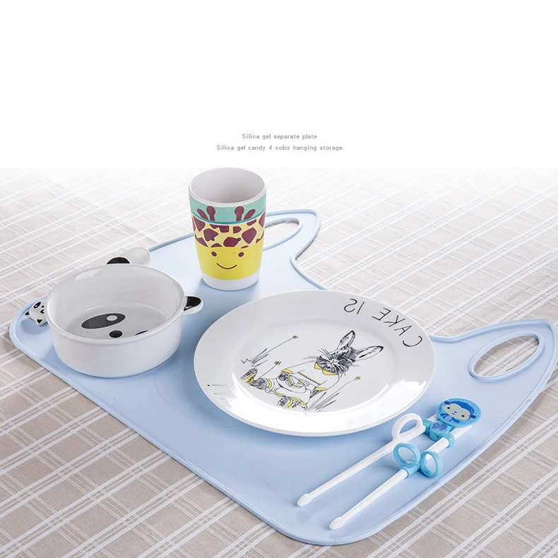 

Kids Plate Mat Food Grade Silicone Table Pad Easy Cleaning Waterproof heat insulation Kitchen gadget placemat for dining table