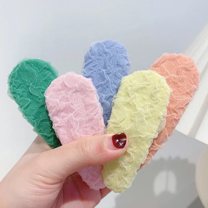 

Заколка для волос в горошек ручной работы, мягкая шпилька для волос в виде сердца для девочек, заколка-Пряжка, Детские аксессуары для волос