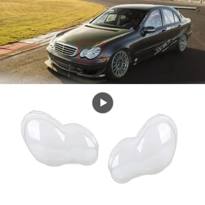 

L+R Headlight Lens Plastic Shell Cover For Mercedes Benz W203 C-Class 2000-2004 Dustproof And Waterproof Shell