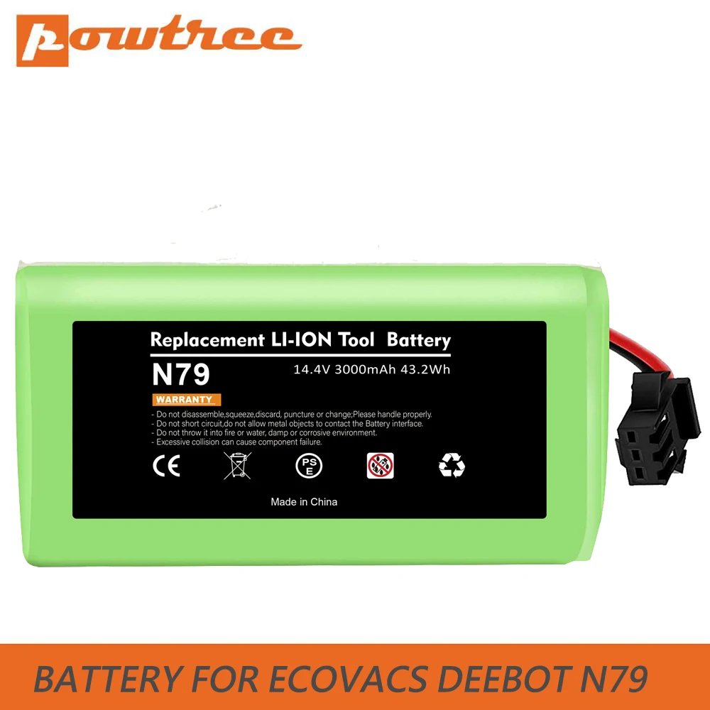 

BATTOL N79 Battery Li-Ion 14.4V 3000mAh for Ecovacs Deebot N79 990 Ecovacs Deebot N79 N79S DN622 Eufy Robovac 11 11S 12 15C 15