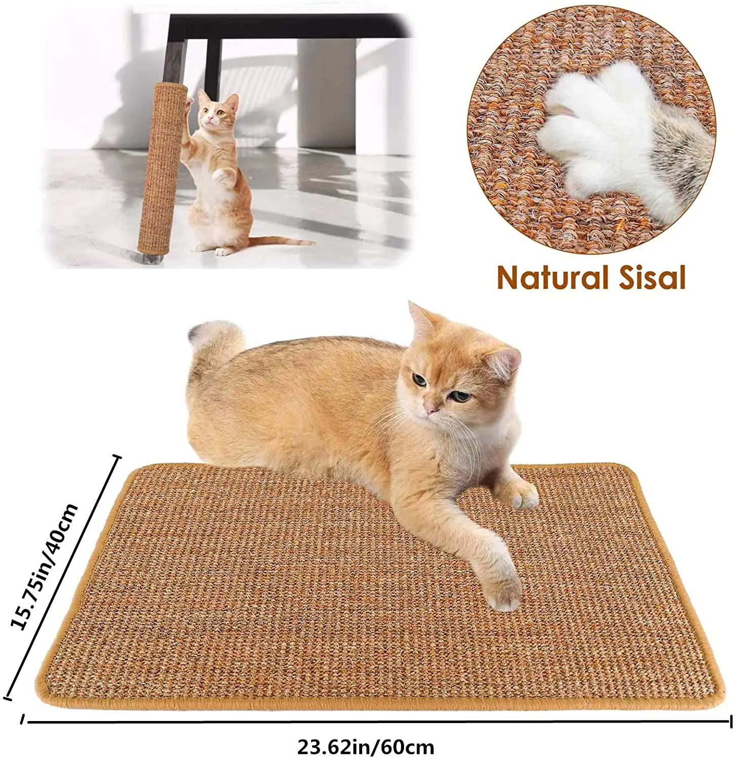 

New Cat Scratching Mat Natural Sisal Cat Scratch Rug Mat Anti Slip Cat Scratcher Claw Pad Sleeping Carpet Kitty Toy Protect Sofa