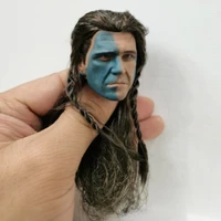 16 scale mel columcille gerard gibson head sculpt with hair braveheart scottish general head played model toy