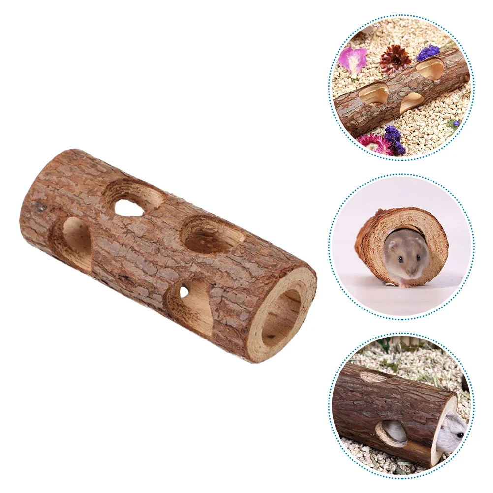 

Hamster Guinea Toys Tunnel Ladder Hideout House Toy Accessories Cage Climbing Wood Rat Tunnels Bird Squirrel Perch Gerbil Dwarf