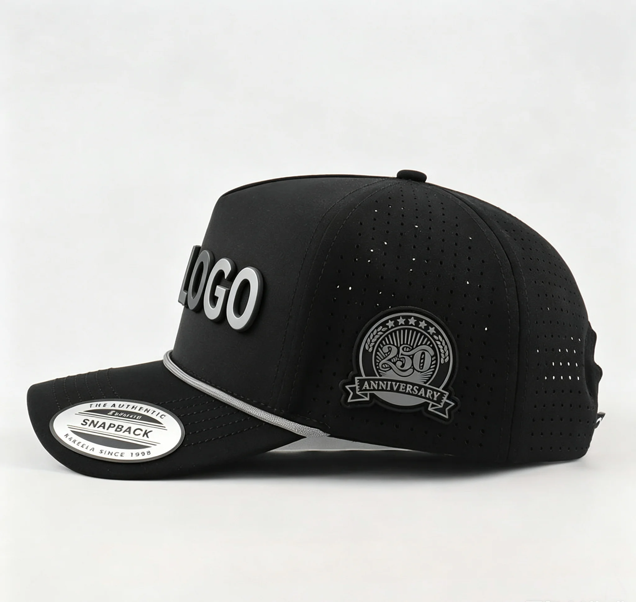 Фото Бейсболка Custom 5 Panel Golf Hat с логотипом из ПВХ-резины, специальная серия, высококачественная, водонепроницаемая, производство США. №3