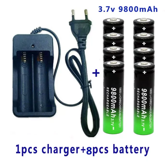 

NEW2023 100% New 18650 Rechargeable Battery 3.7V 9800mAh Capacity Li-ion Rechargeable Battery For Flashlight Torch Battery+Charg