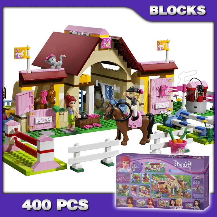 

400pcs Friends Heartlake Stables Horse Hand Trolley Well Katharina 10163 Building Blocks Sets Compatible With Model