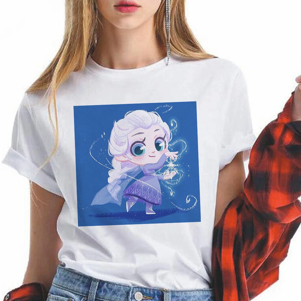 

Disney Trend Princess Kawaii Harajuku T Shirt Cartoon Crewneck Tshirt France Streetwear Summer White Top Fashion Young Casual