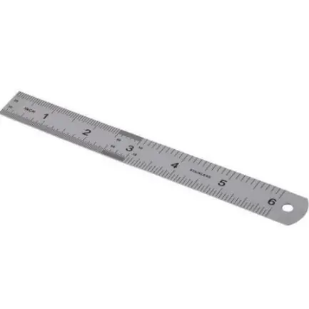 

1PC School Office Double Side Straight Ruler 15cm 6 inch Stainless Steel Measuring Straight Study Ruler Tool