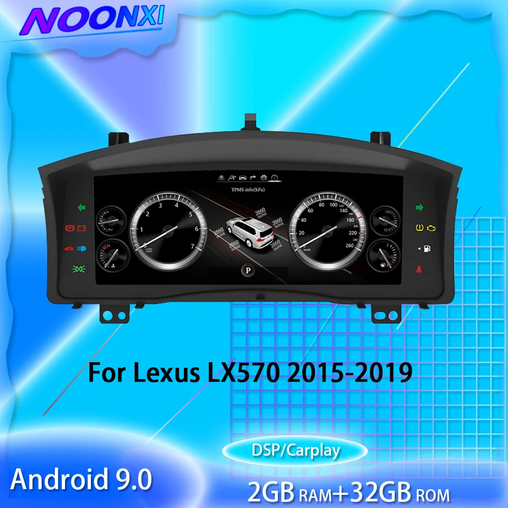 NewTesla Style Car Radio GPSNavigation Multimedia Player LCD Speedometer Car Digital Dashboard Display For Lexus LX570 2007-2015