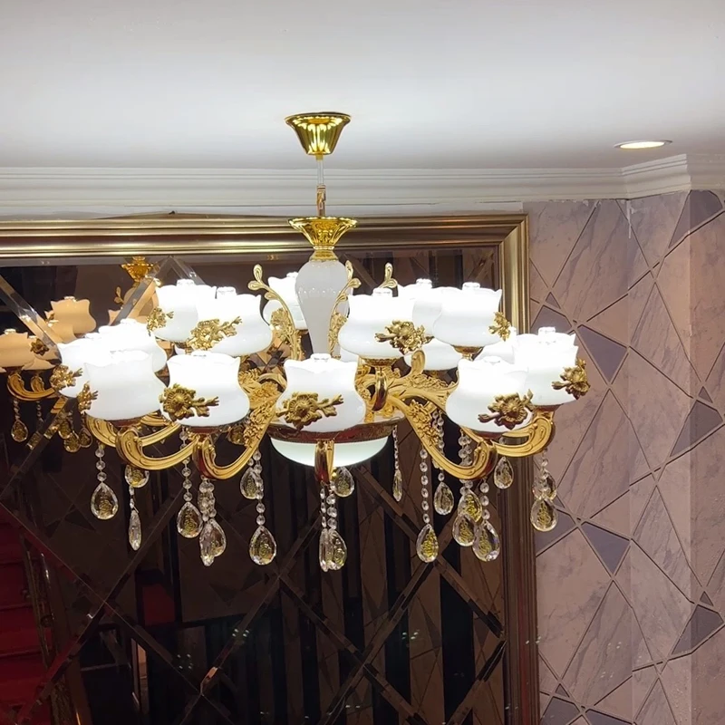 

European Crystal Chandelier Living Room Lamp Luxurious Simple Dining Room Bedroom Lights Modern Household Light Luxury Lustre