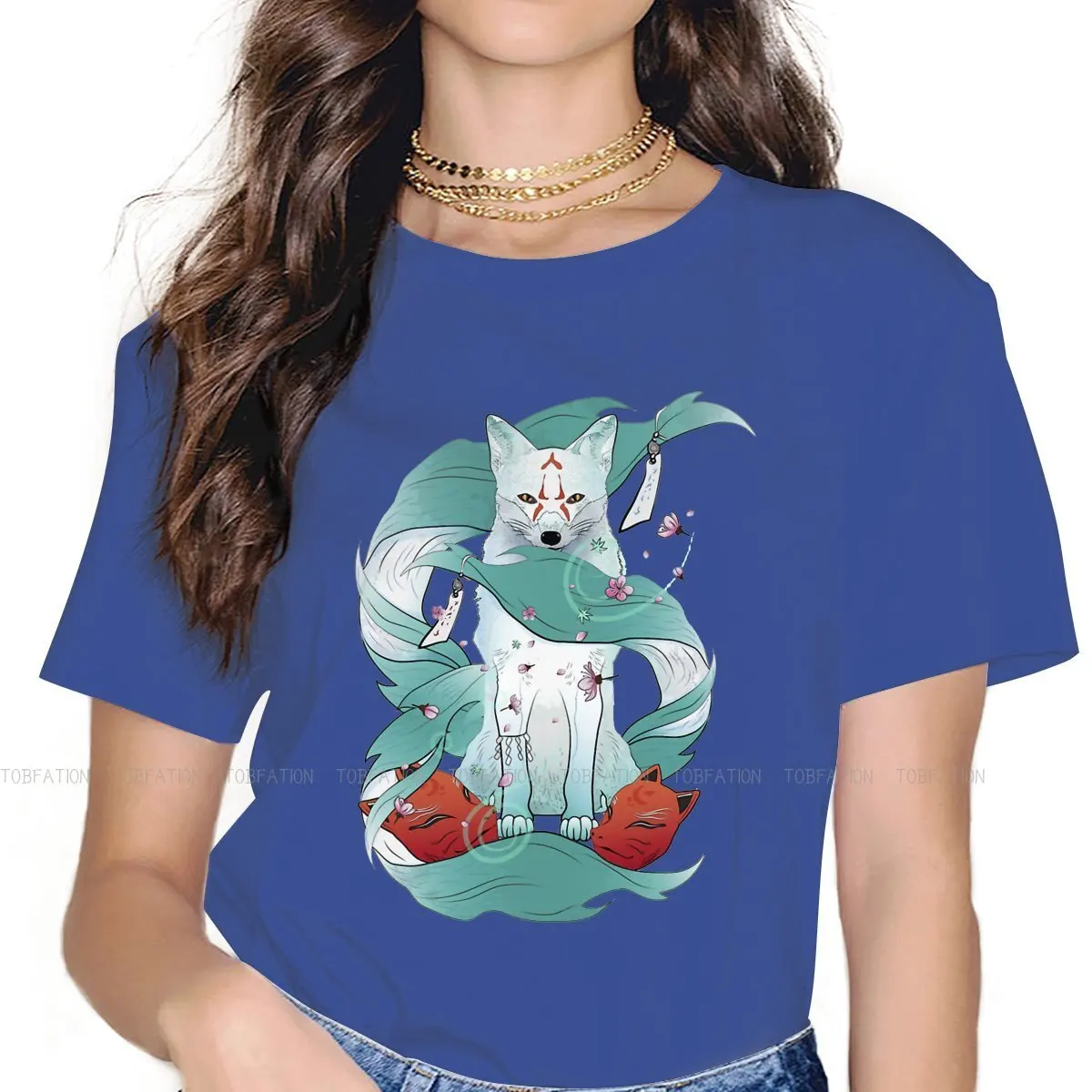 Специальная футболка Kami Inari в японском стиле для девочек Креативная одежда с