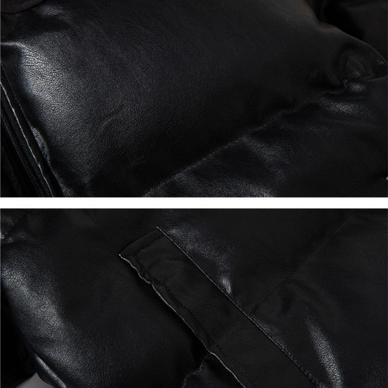 2023 Harajuku Pu Winter Mens Parkas Warm Thicken Fashion Coat Oversize Casual Jacket Streetwear Hip Hop Unisex Outwear