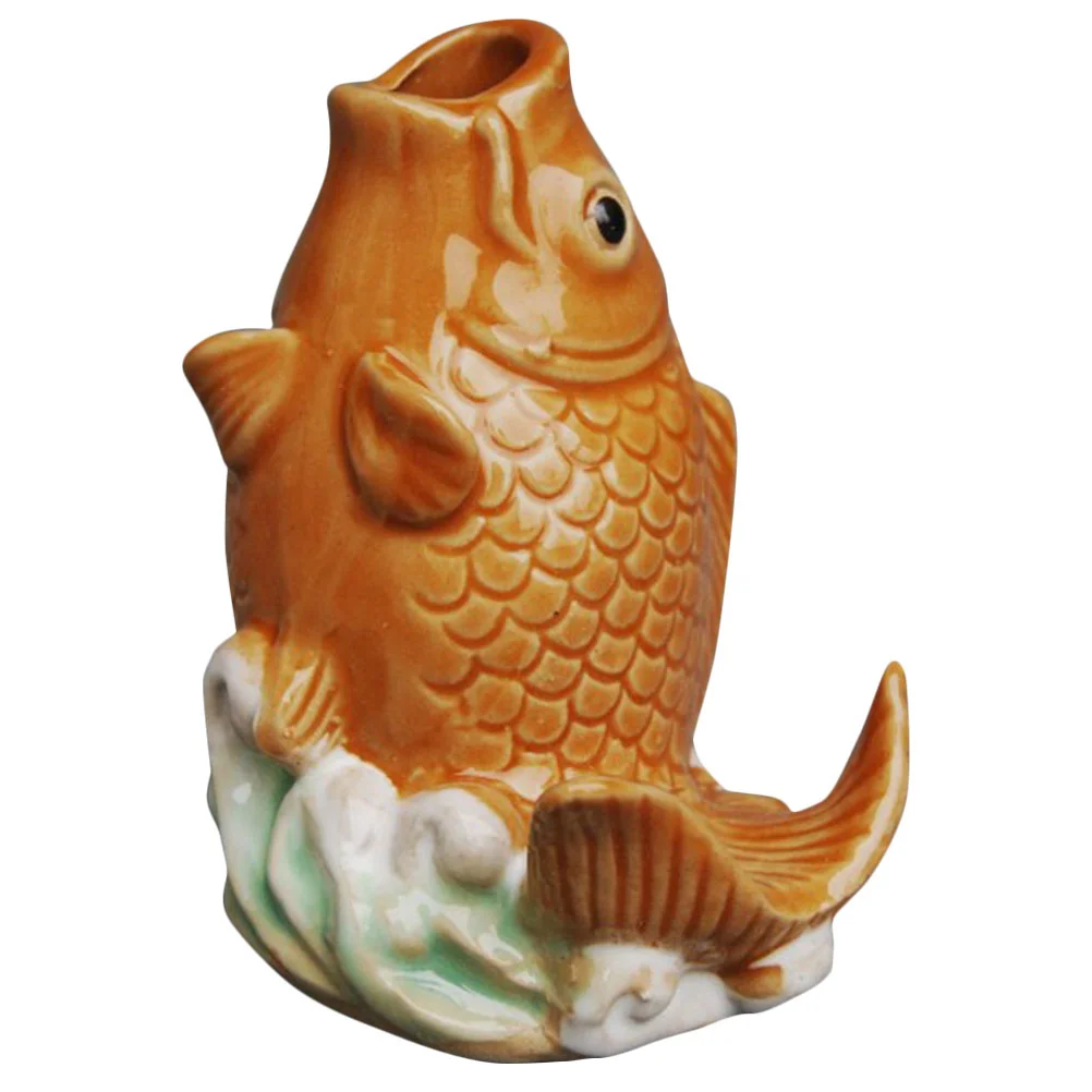 

Carp Ceramic Ornaments Outdoor Water Fountains Spray Supply Garden Decor Figures Statue