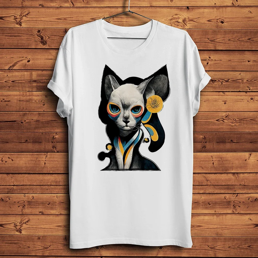Невероятная странная футболка с изображением кота сфинкса забавная