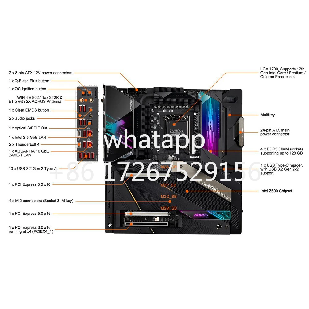 Z690 AORUS XTREME LGA1700 4*DDR5 128 ГБ E-ATX 4*SATA 3.0 Материнская плата