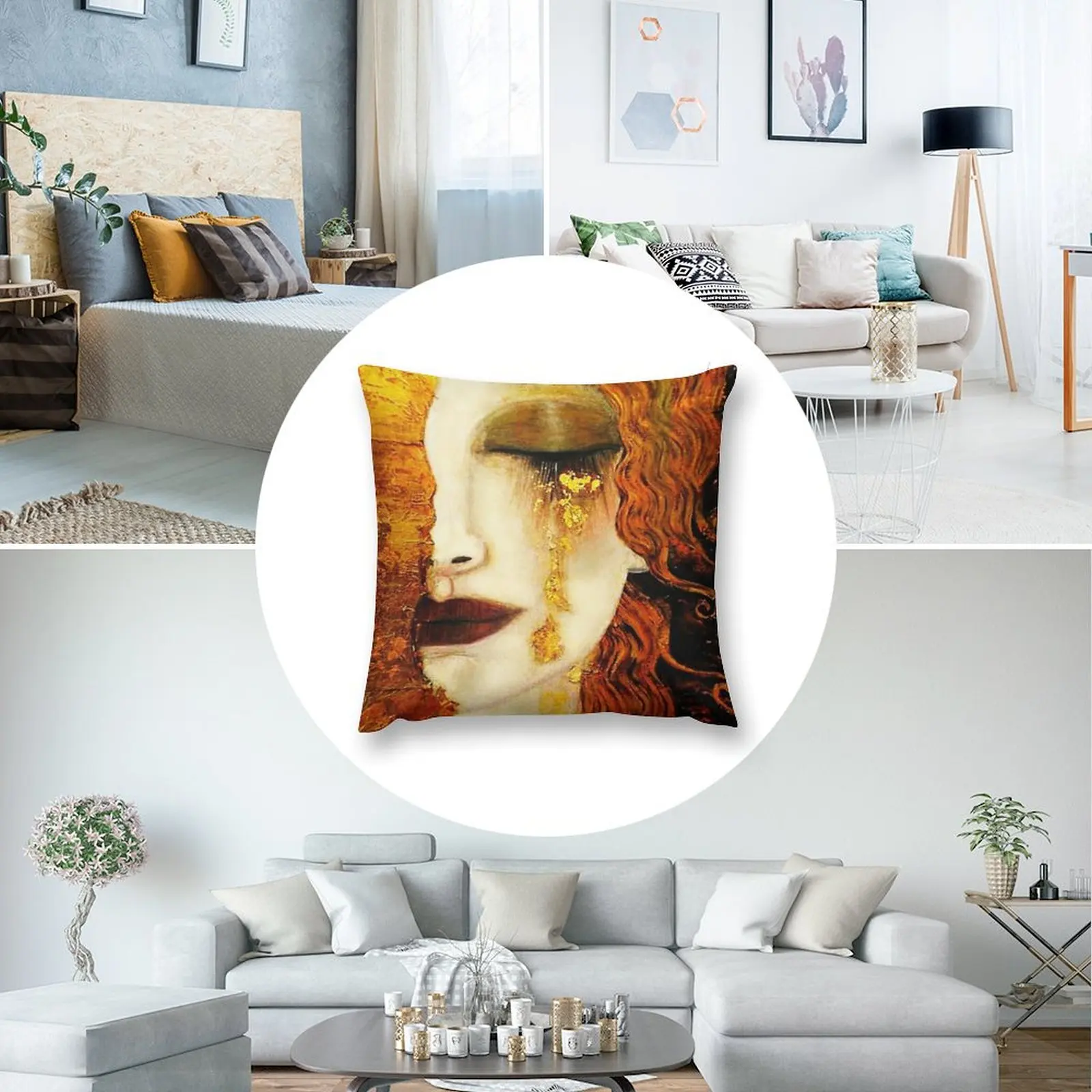 Gustav Klimt-Золотые слезы декоративная подушка роскошные диванные подушки для дивана