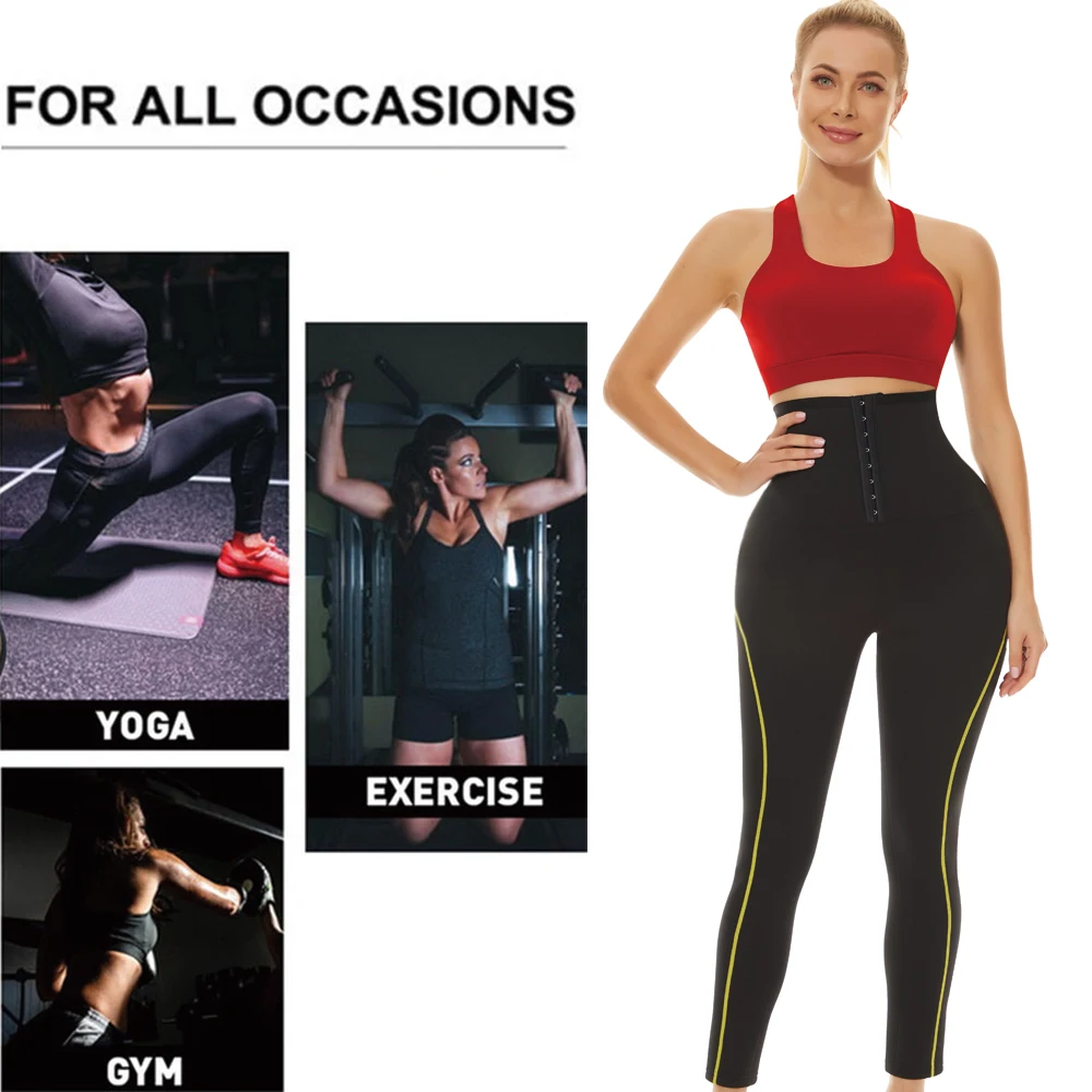 SEXYWG High Waist Sauna Pants Women Neoprene Weight Loss Pants Fat Burning Sweat Pants Shapewear Slimming Pants