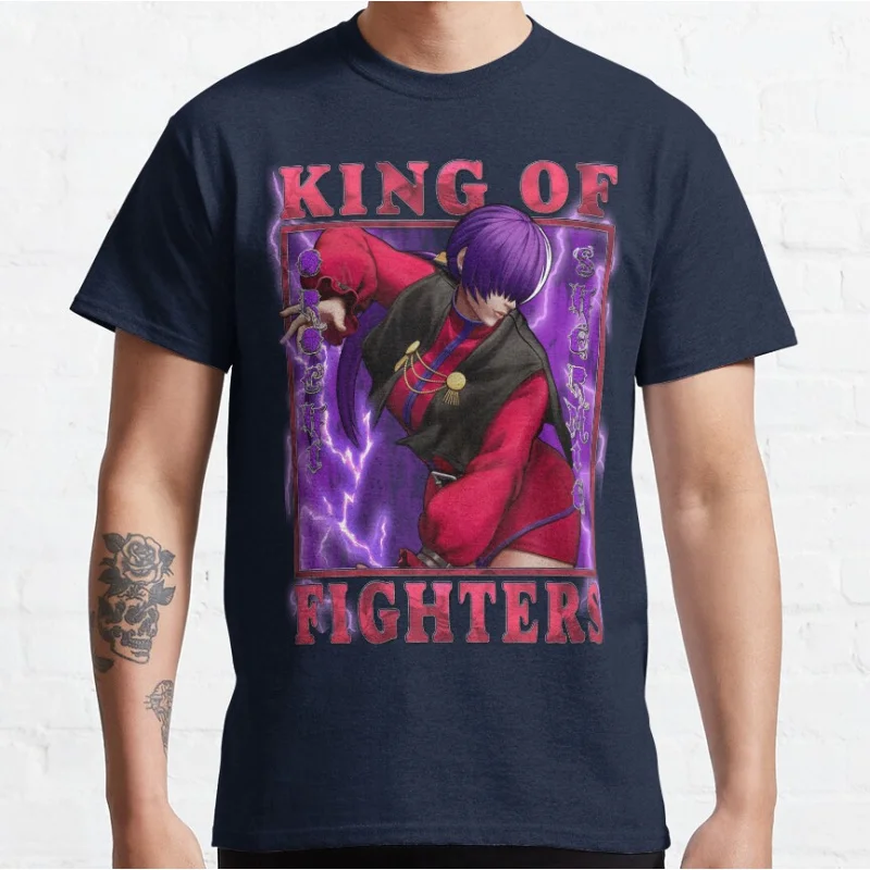 Фото Orochi Shermie ревущая молния KOF King of Fighters 80-е годы Видеоигра Ретро боевые видеоигры Футболка большого размера Топы для взрослых №2
