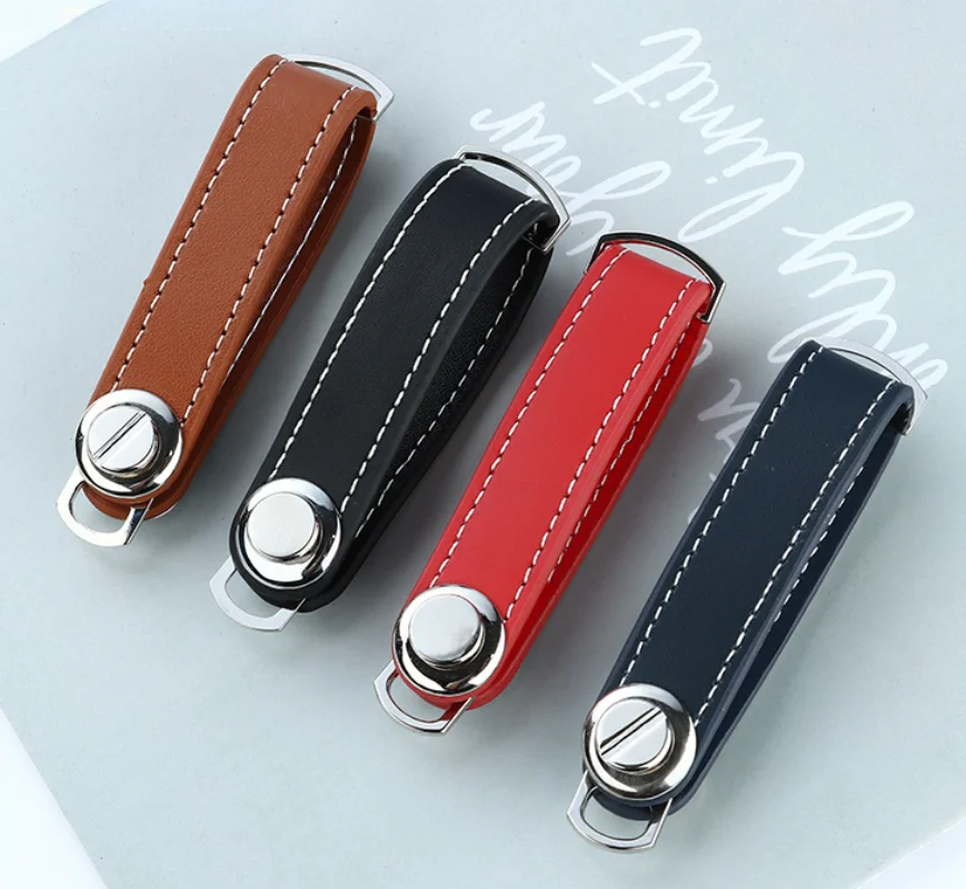 

Creative Keychain Zinc Alloy Leather Keychain PU Leather Key Wallets Housekeepers Car Key Holder Case New Keychain Pouch