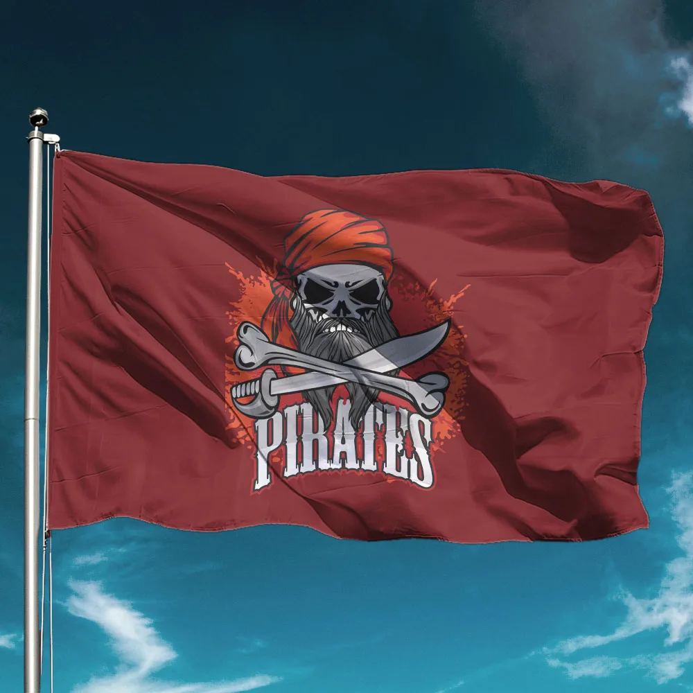 Детский Пиратский флаг Забавный Скелет викингов удерживающий баннер Летающий