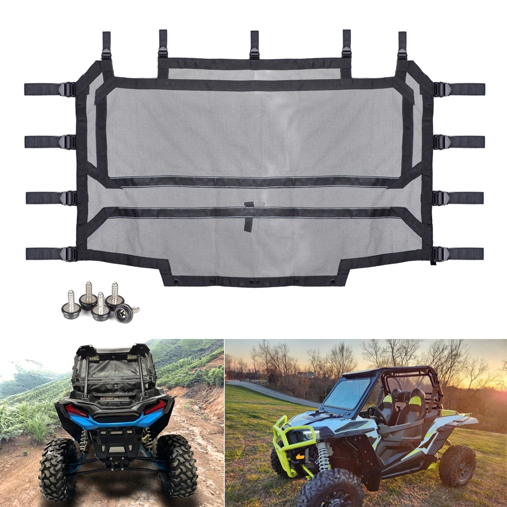 Windshield Shade Airflow Net UTV Soft Rear Window Sun UV Protection Mesh Rear for Polaris RZR 1000 Turbo XP RZR XP 4 1000