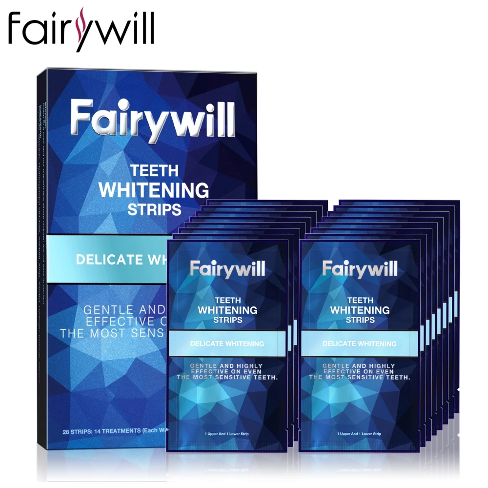 Fairywill 28 шт./14 пар гелевых полосок для отбеливания зубов гигиена полости рта