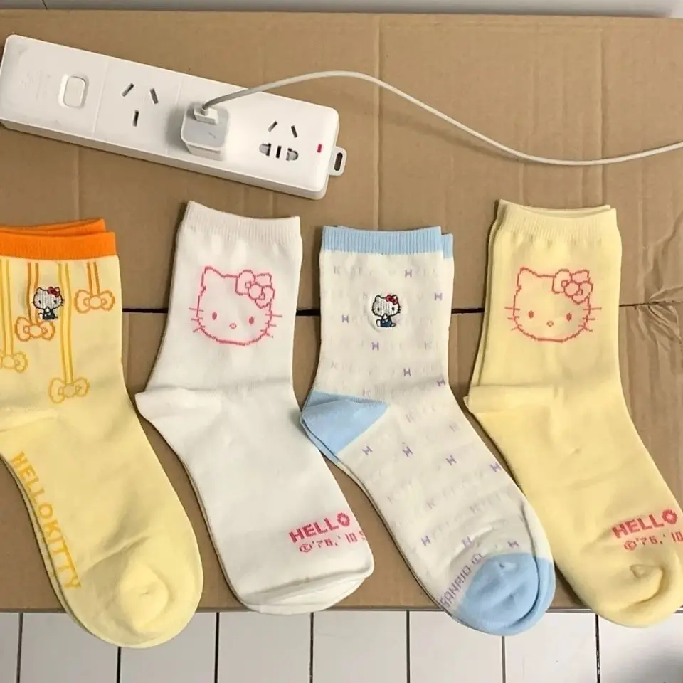 

Kawaii Hello Kitty Sanrio Cute Cartoon Medium Tube Socks Antibacterial, Sweat Absorption, Deodorant Size One Size Peripherals