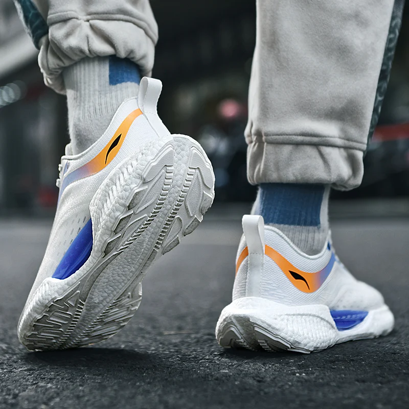 Sneakers Men's Walking Shoes Mesh Breathable Lightweight Shock-absorbing Slow Running Fashion Casual Shoes Pop Rice Bottoms