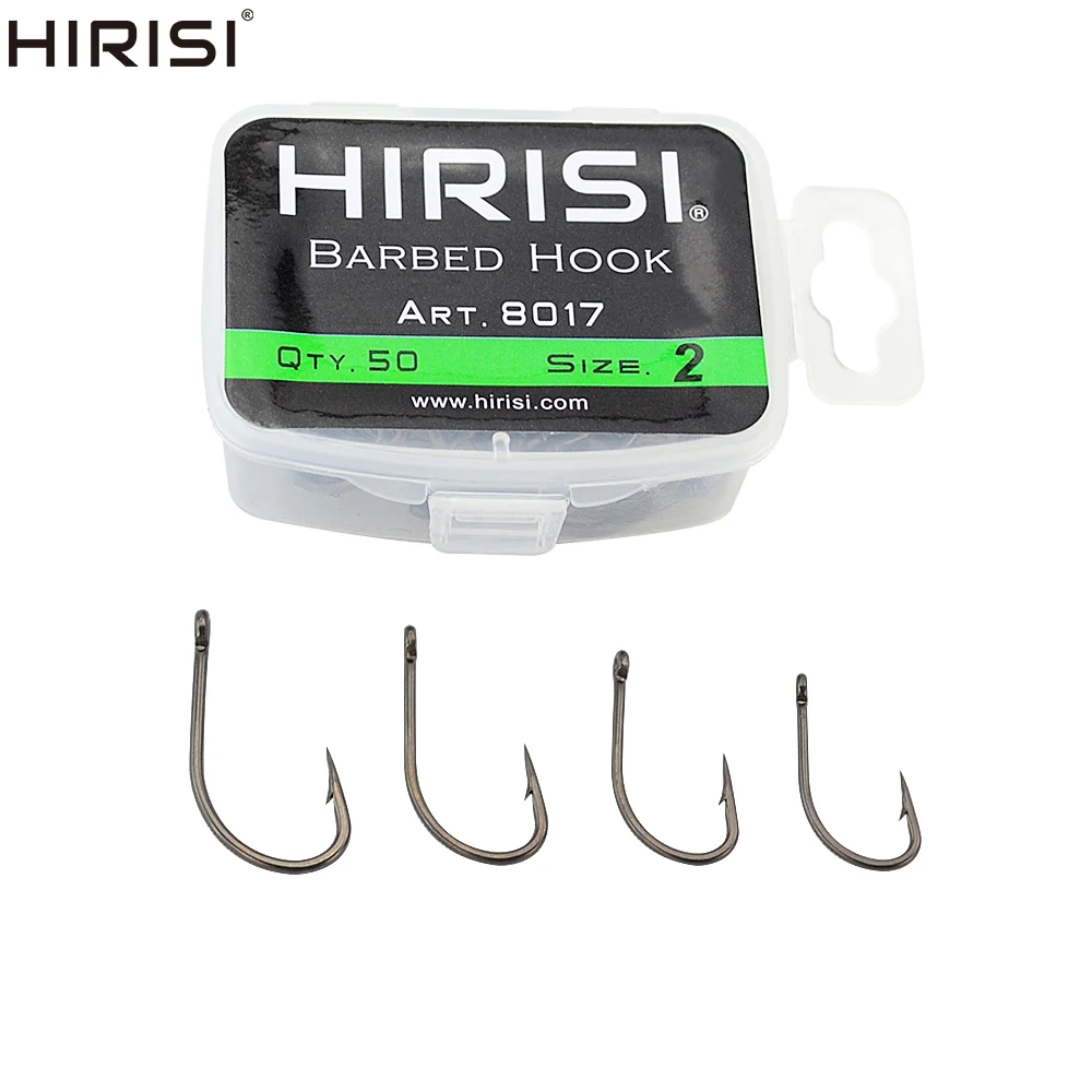 50pcs Carp Fishing Coating High Carbon Stainless Steel Barbed Hooks 8017  Fishing Hooks Accessories