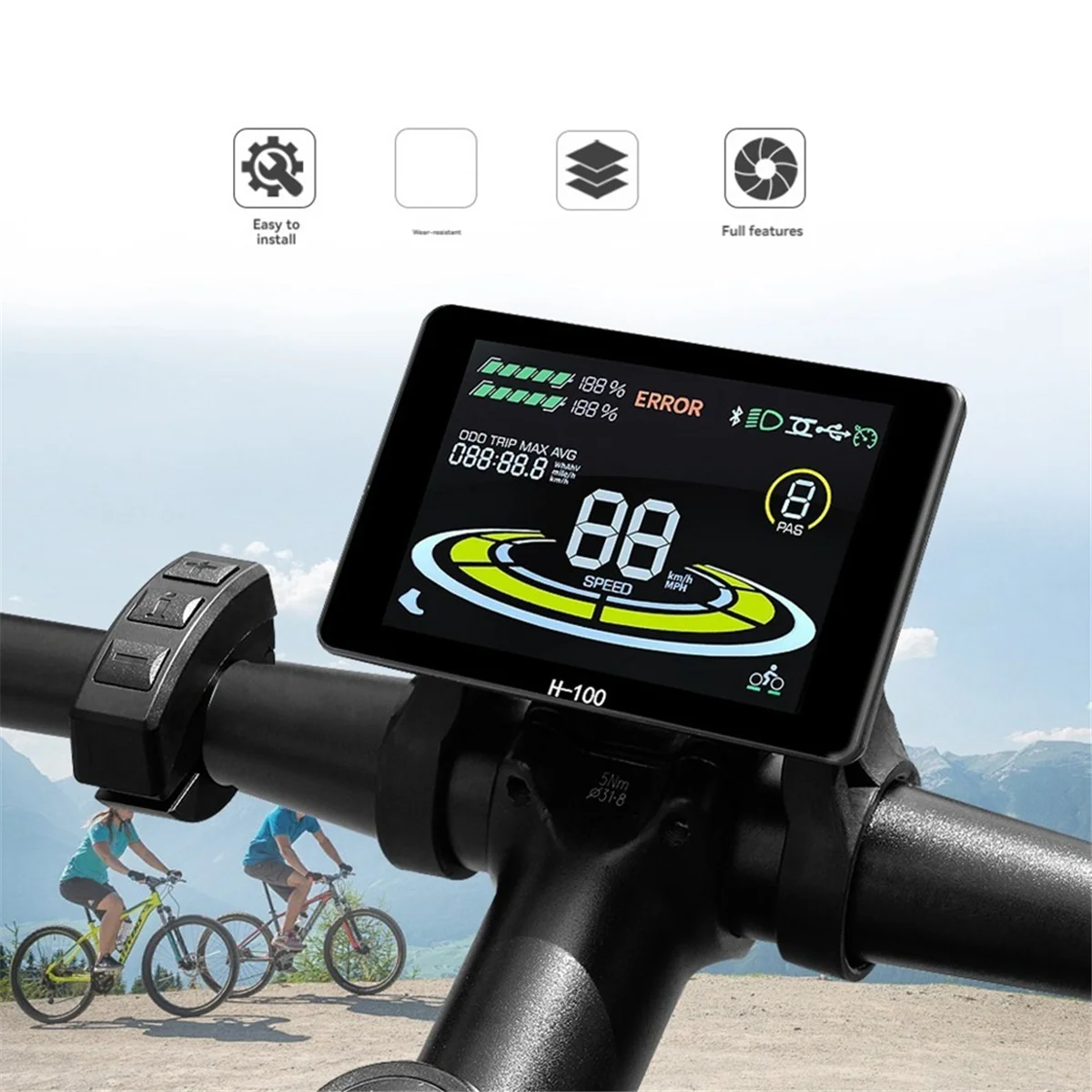 H-100 дисплей для электронного велосипеда 40 А 36 В/48 В/52 В комплект синусоидального