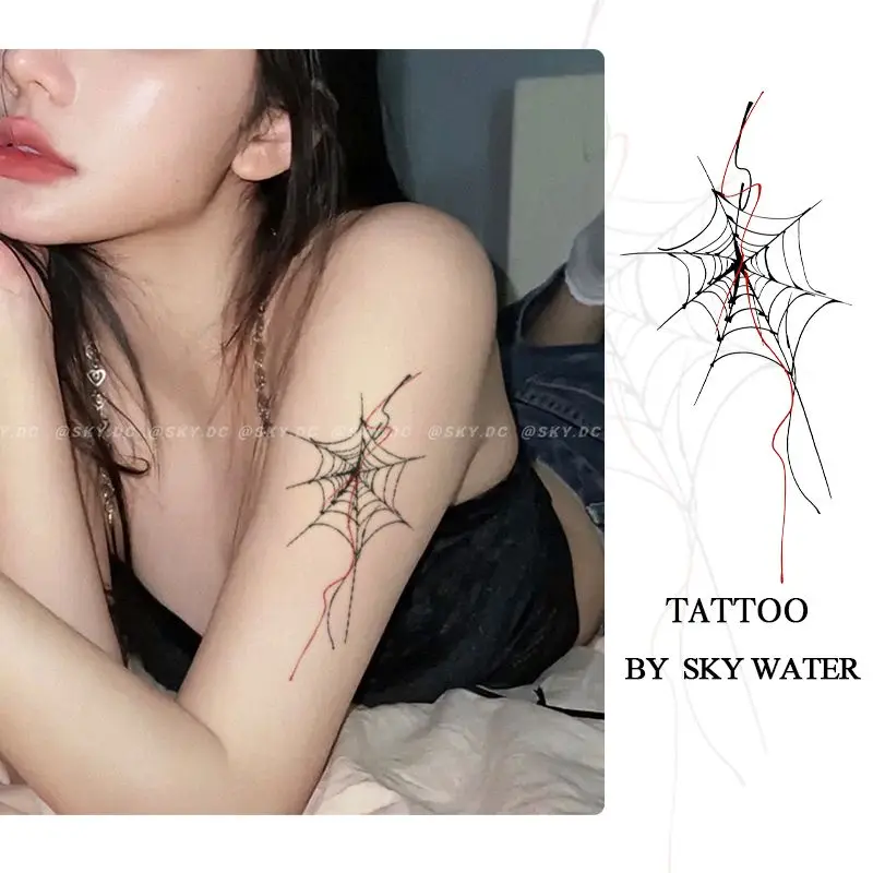 

Водостойкая прочная татуировка, милая крутая, горячая, Карнавальная, темная борьба, Cobweb, искусство, оптовая продажа, привлекательная, милая девушка