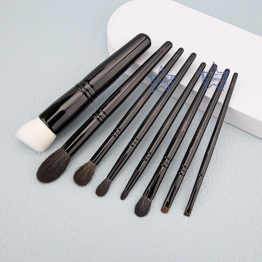 

Wg-8pcs Makeup Brushes Set Powder Foundation Brush Squirrel Hair Eyeshadow Smudg Crease Brush Precision Eyeliner Lip Makeup Tool