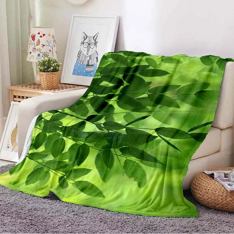 Одеяло в свежем Стиле с листьями, мягкое Crozy, для спальни, гостиной, дивана, фланелевые одеяла для кровати, Подарочные покрывала