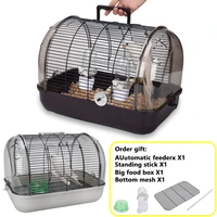 portable pet bird cage parrot travel transport cage with feeder breathable lightweight small pet carrier bird accessories