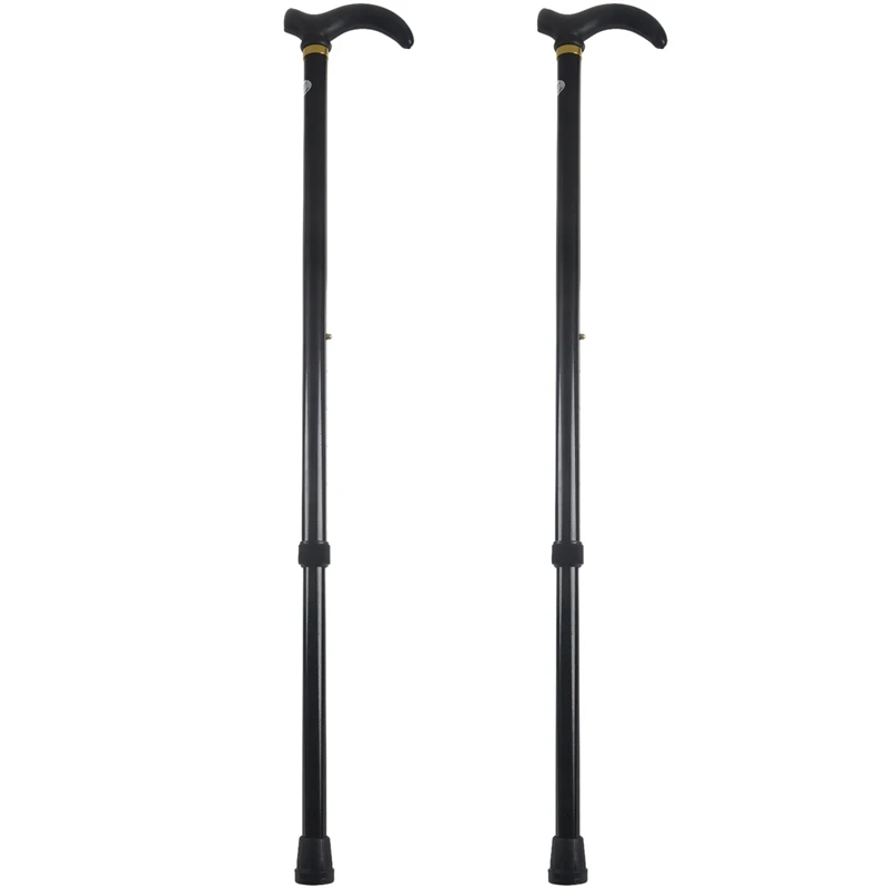 

2X Aluminium Alloy Ultralight Walking Stick Adjustable Walking Cane For Elderly