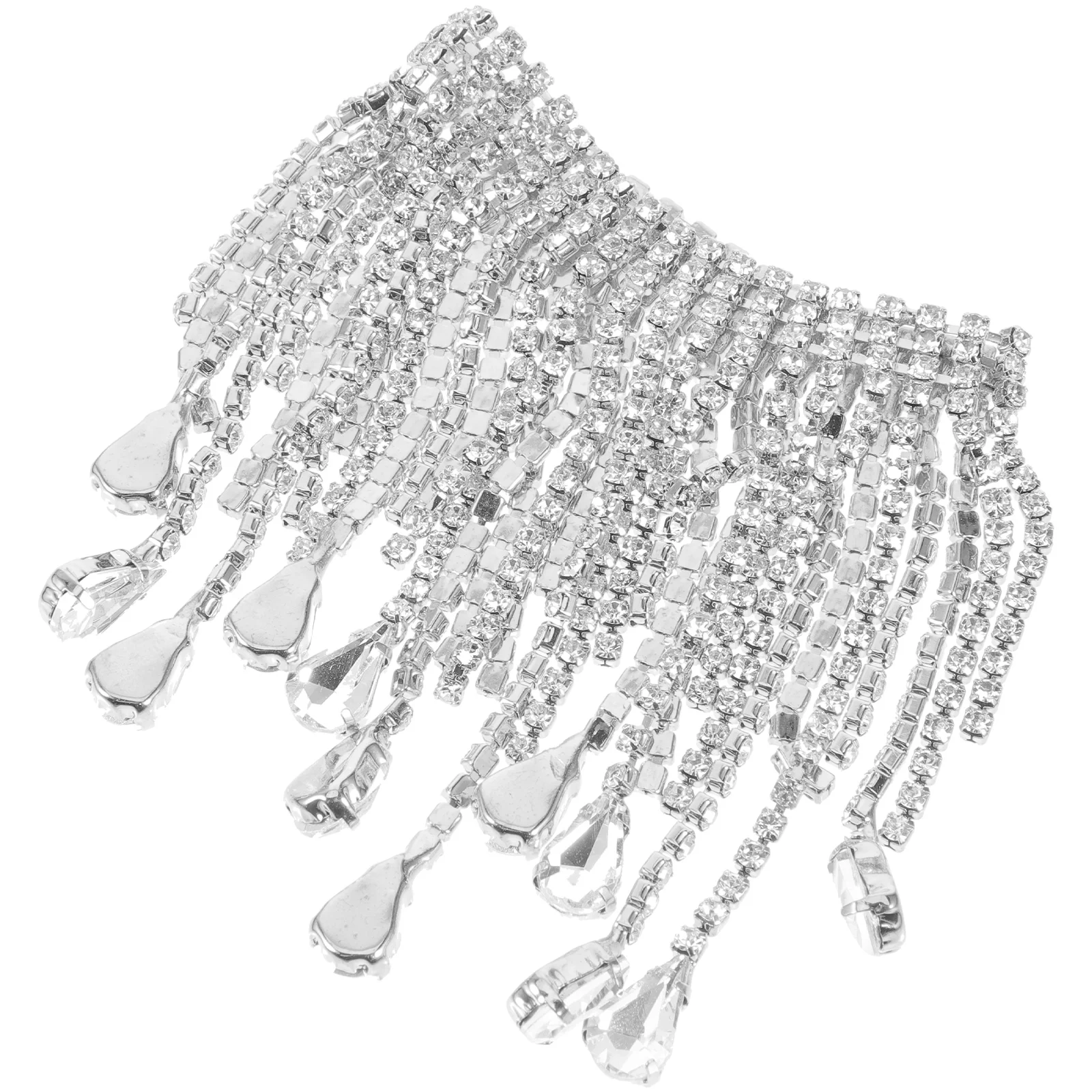 

Rhinestone Fringe Trim Tassel Chain Fringe Rhinestone Tassel Clothing Accessory for Clothes Jewelry DIY