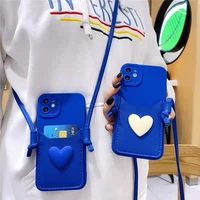 original klein blue liquid silicone phone case for iphone 13 12 11 pro max mini xs xr x 8 7 plus se2 soft thin cover funda rope
