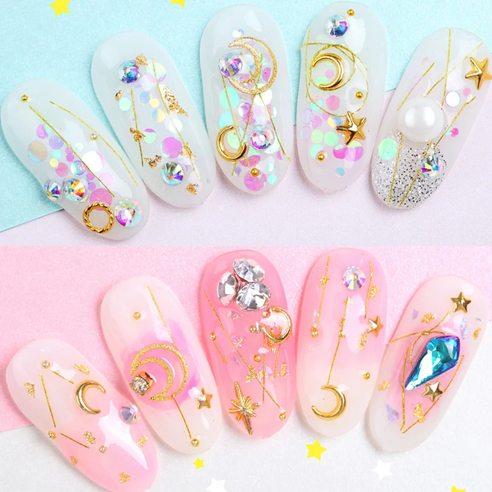 6 банок/комплект металлические заклепки для ногтей