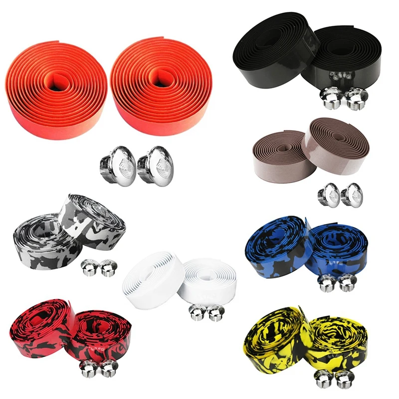 

Road Bike Bicycle Handlebar Tape Camouflage Riding Handlebar with Cork Wrapped with Rod Plug