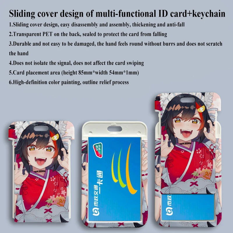 2023 110*70mm Japanese Anime HOLOLIVE Lanyard ID Card Badge Holder with Keychain Keyring Gift No.1-No.21