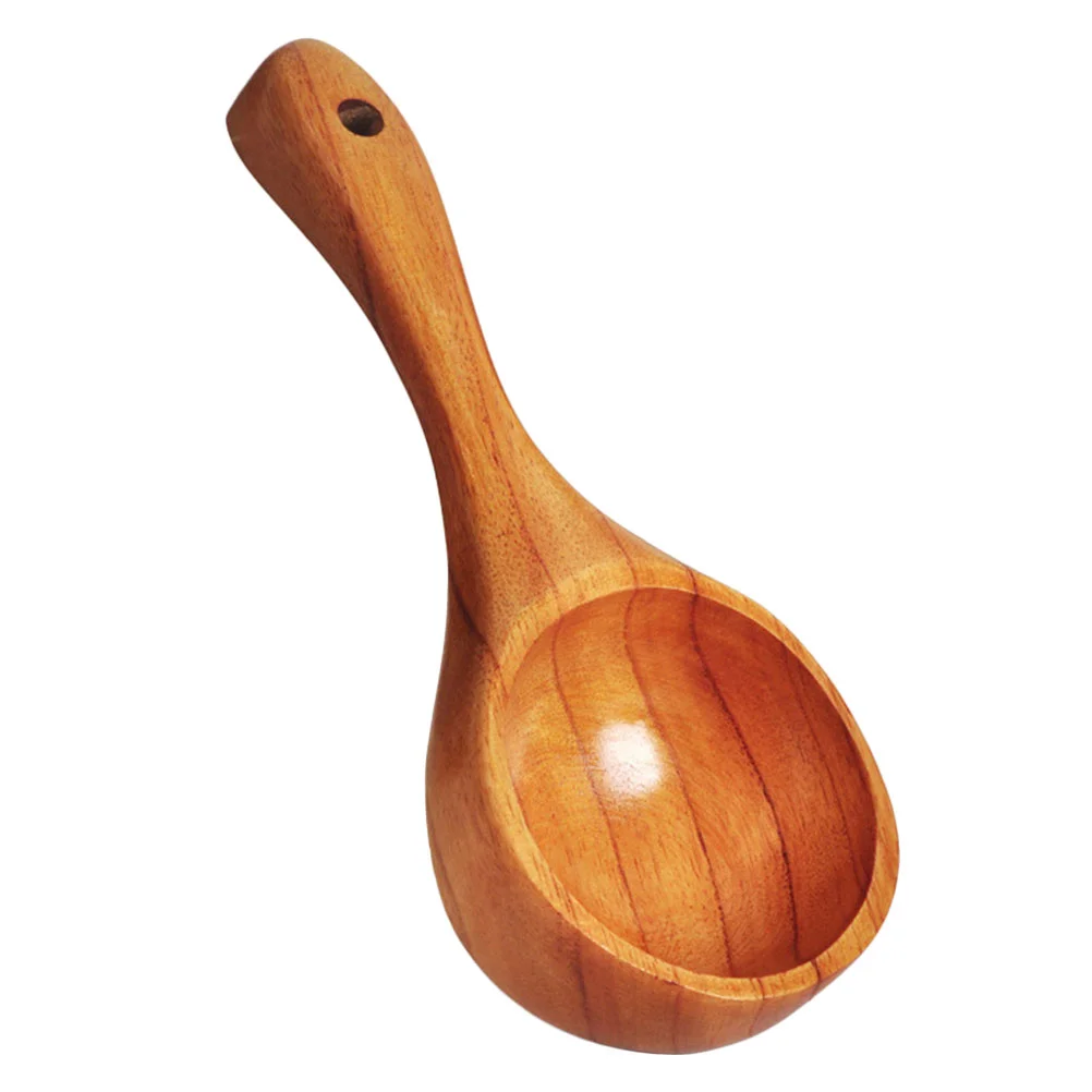 

Bath Use Wooden Ladle Multipurpose Rice Scoop Chic Soup Porridge Spoon