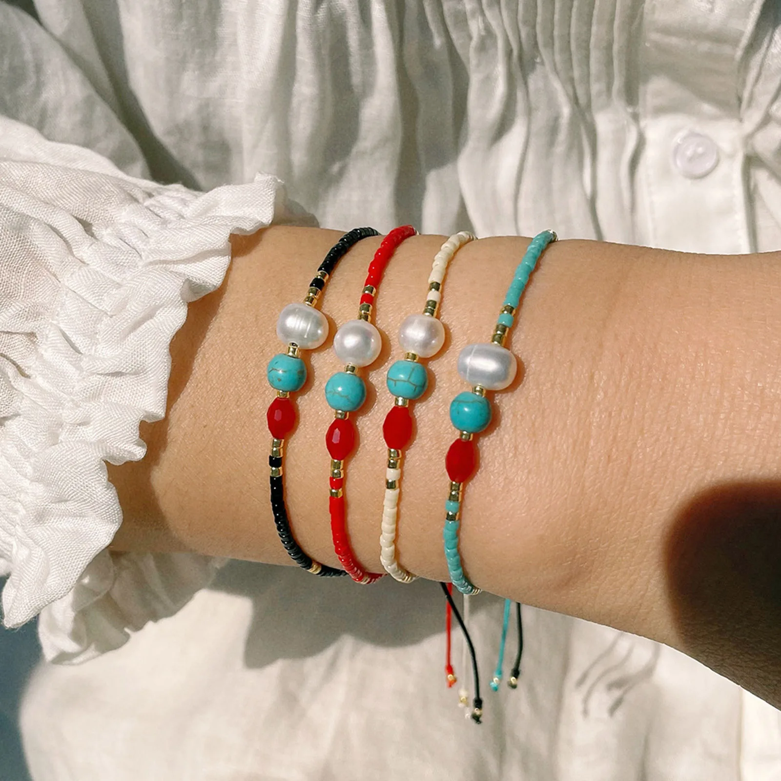 Женский браслет ручной работы многоцветный Браслет из бусин в стиле барокко