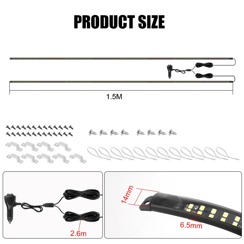 2 шт. 60-дюймовые аварийные стробоскопы для грузовиков полосы автомобильных