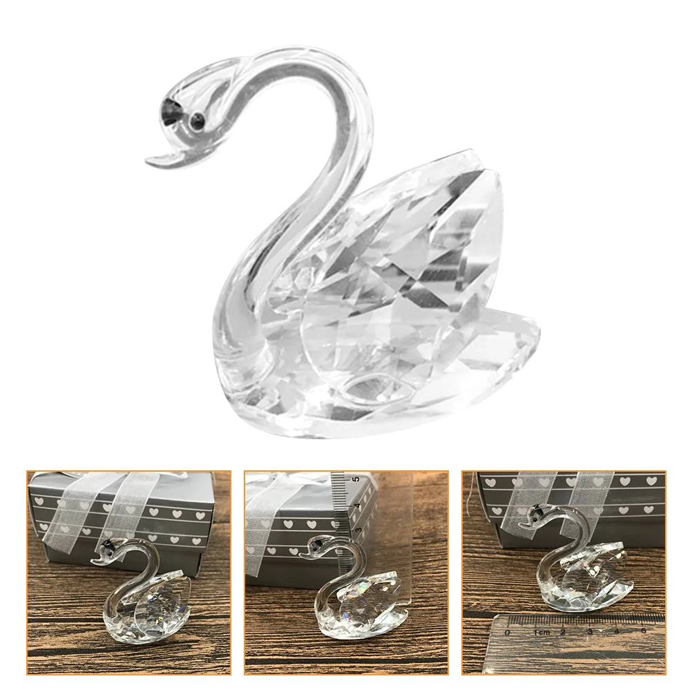 

Swan Crystal Ornament Figurine Statue Figurines Animal Table Decor Lover Desktop Craft Wedding Centerpiece Paperweight Clear