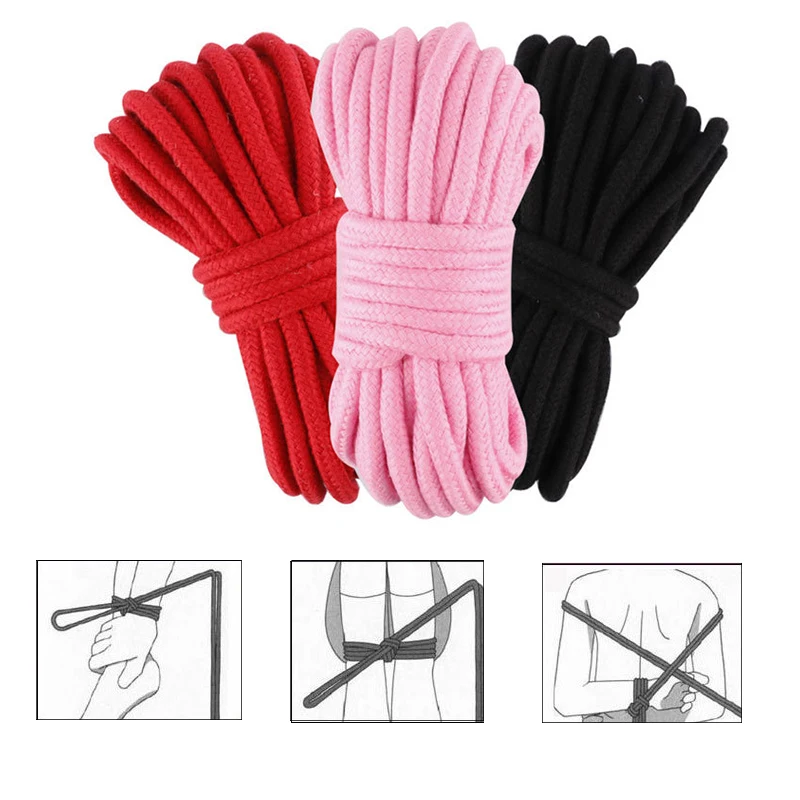 

5M/10M Bondage Cotton Rope Soft Sex Slave Bondage Rope BDSM Toys for Couple Adult Games Rope Role-Playing Sex Toy Self Bondage