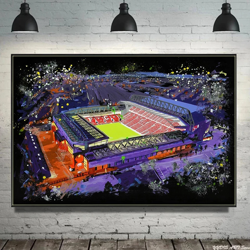 

Graffiti Football Stadium Full Diamond Embroidery Anfield at Night Pop Art 5D Diamond Painting DIY Cross Stitch Home Decoration
